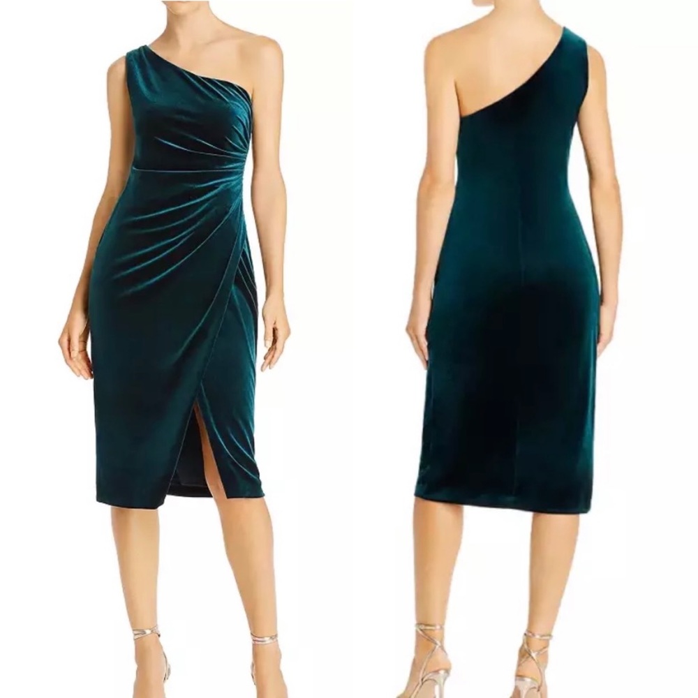 AQUA for Bloomingdales One-Shoulder Velvet Dress MSRP $228 Size 4
One shoulder